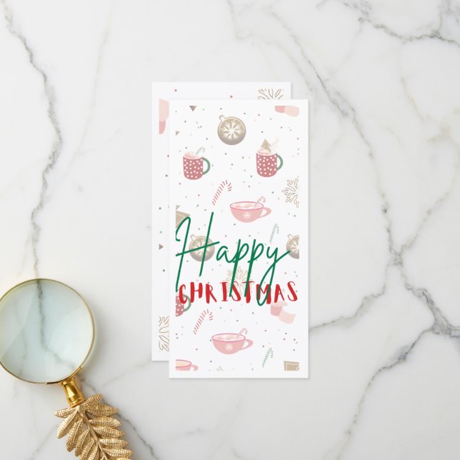 Remerciements Carte de Noël plate (Devant/Arrière en situation)