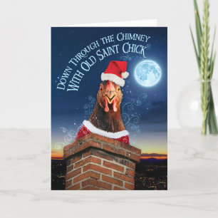 Remerciements Carte de Noël pliée - Vieux Saint Chick