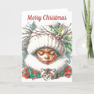 Remerciements Carte de Noël pour enfants afro-américains