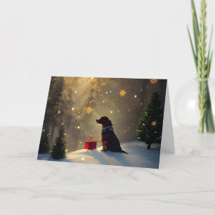 Remerciements Carte de Noël pour un chien léger d'hiver