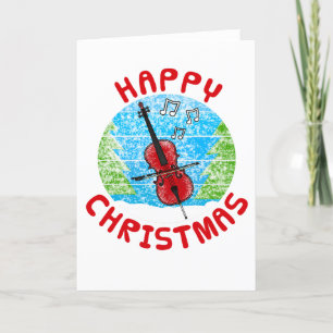 Remerciements Carte de Noël pour violoncelliste Musicien à corde