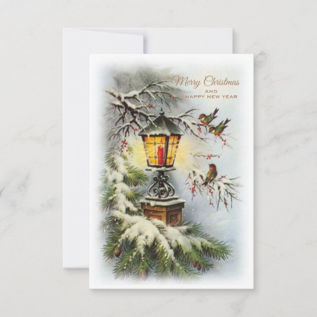 Remerciements Carte de Noël vintage (Devant)