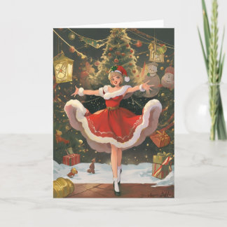 Remerciements Carte de Noël Vintage Vintage de Fêtes