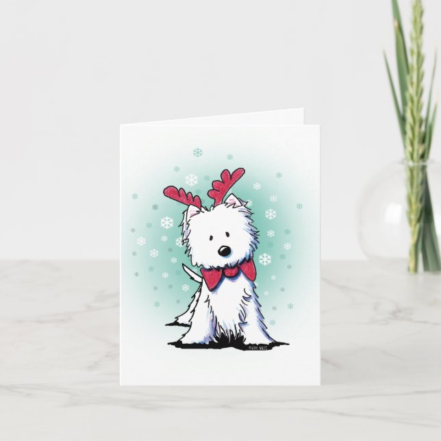 Remerciements Carte de Noël Westie (Devant)