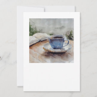 Remerciements carte de note aquarelle café