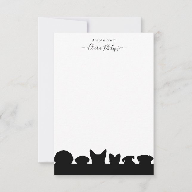 Remerciements Carte de note avec nom pour chien animal de compag (Devant)