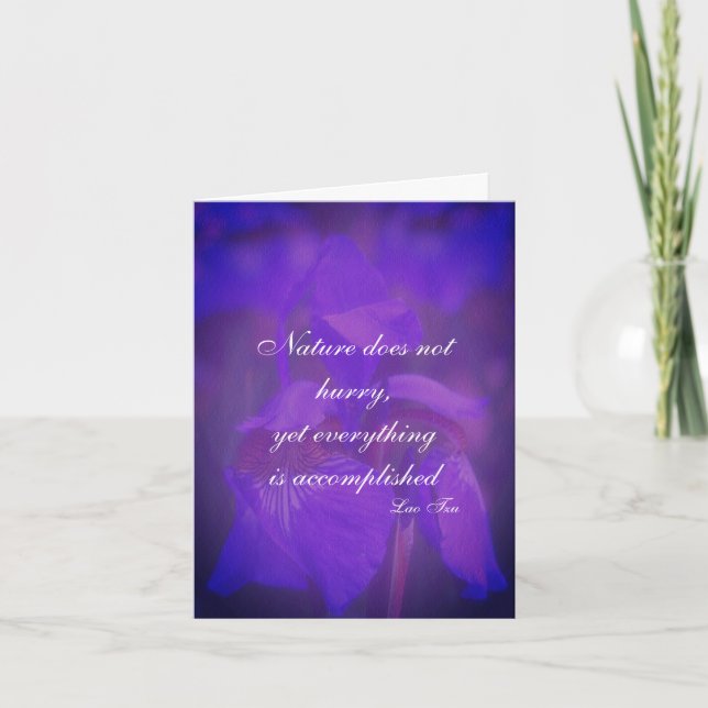 Remerciements Carte de note bleue Iris Inspiration (Devant)
