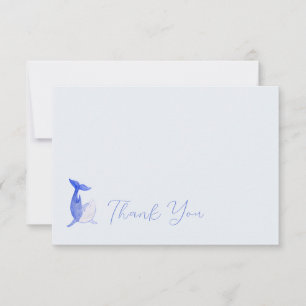 Remerciements Carte de note de sortie Dolphin d'aquarelle