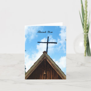 Remerciements Carte de note Merci, Vielle église, Vierge à l'int