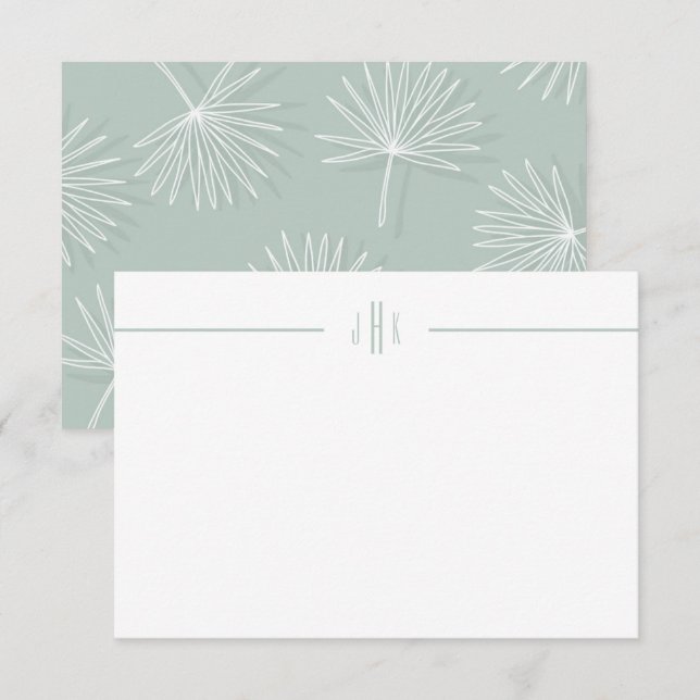 Remerciements Carte de note Monogramme minimale pour feuille de  (Devant / Derrière)