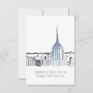 Remerciements Carte de note New York Empire State Building