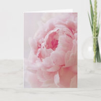 Carte de note rose douce de pivoine