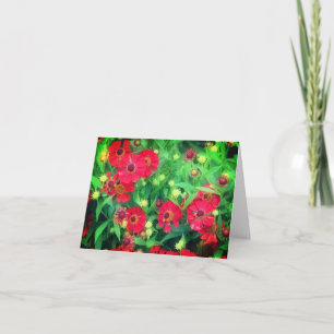 Remerciements Carte de note vierge Flower Red Zinnia