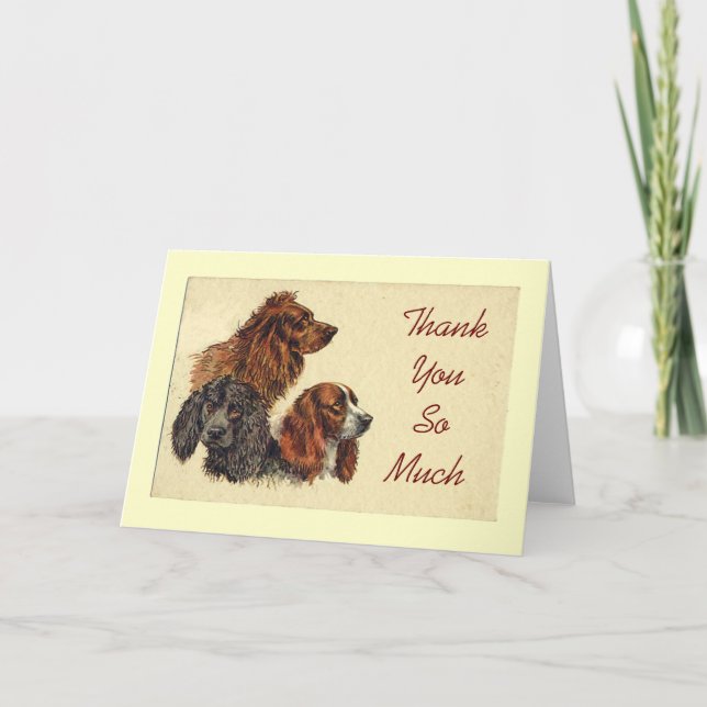 Remerciements Carte de notes Spanials Thank You (Devant)