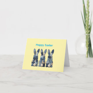 Remerciements Carte de Pâques joyeuse avec des lapins mignons en