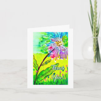 Remerciements Carte de pissenlit à l'aquarelle fantaisiste