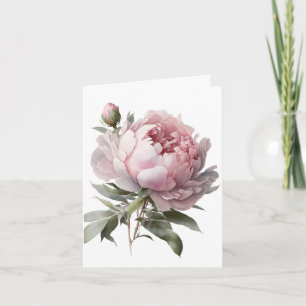 Remerciements Carte de pivoine à floraison rose