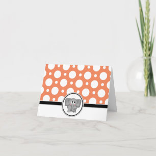 Remerciements Carte de point Orange Polka personnalisée pour élé