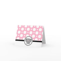 Carte de point Pink Polka personnalisée adorable E
