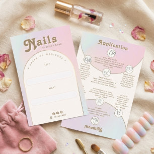 Remerciements Carte de présentation pour ongles en ombre pastel 