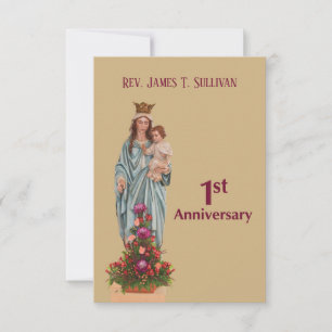 Remerciements Carte de prière Nom 1ère Ordination Anniversaire M