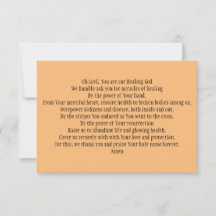 Carte de prière pour la guérison et la santé