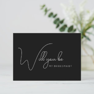 Remerciements Carte de proposition Chic Calligraphie Black Bride