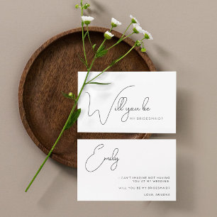 Remerciements Carte de proposition Chic Calligraphy Bridesmaid