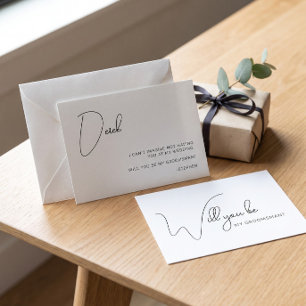 Remerciements Carte de Proposition de Garçon d'Honneur Calligrap