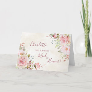 Remerciements Carte de proposition de témoin de mariage à fleurs