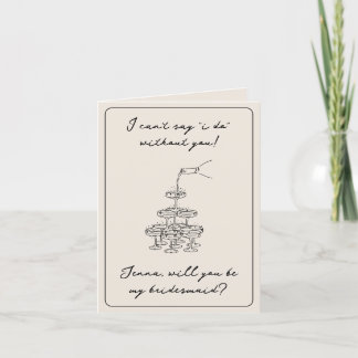 Remerciements Carte de proposition vintage Elegant Champagne Bri