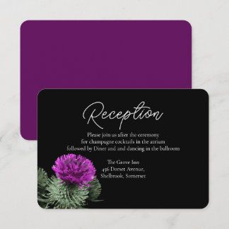 Remerciements Carte de réception de mariage Purple Thistle