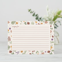 Carte de recette Fête des mariées fleur sauvage