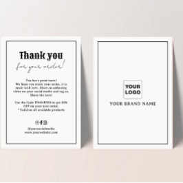 Remerciements Carte de réduction de remerciement de typographie