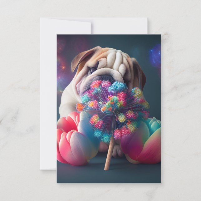 REMERCIEMENTS CARTE DE REMARQUE BULLDOG (Devant)