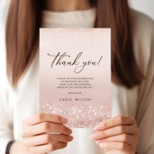 Carte de remerciement 60e anniversaire Rose Gold G