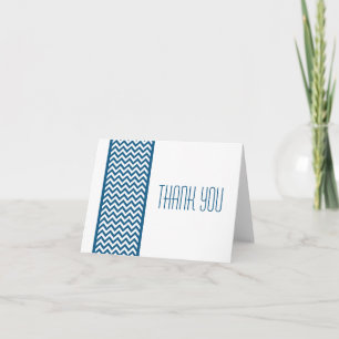 Remerciements Carte de remerciement à bordure chevron bleu