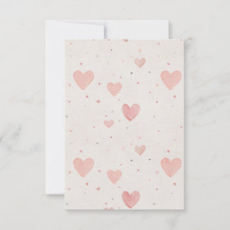 Remerciements Carte de remerciement à motif de cœurs roses tendr