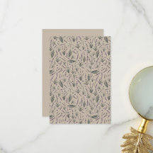 Carte de remerciement à plat motif botanique lavan