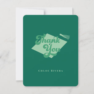 Remerciements Carte de remerciement à pompon vert émeraude