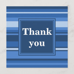 Remerciements Carte de remerciement à rayures bleues