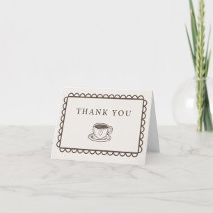 Remerciements Carte de remerciement à thème café dessinée à la m