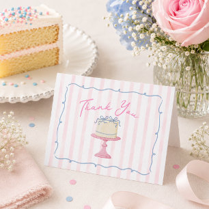 Remerciements Carte de remerciement à thème gâteau mignon 