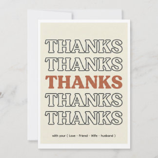 Remerciements Carte de remerciement à typographie empilée Rétro 