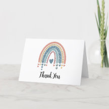 Carte de remerciement aquarelle arc-en-ciel boho b