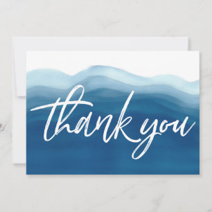 Remerciements Carte de remerciement aquarelle Blue Ombre