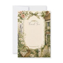 Carte de remerciement aquarelle de jardin de campa