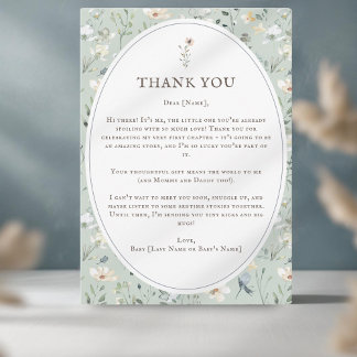 Remerciements Carte de remerciement aquarelle pour Baby Shower,