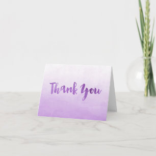 Remerciements Carte de remerciement aquarelle violet ombré