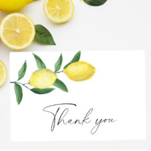 Remerciements Carte de remerciement au citron